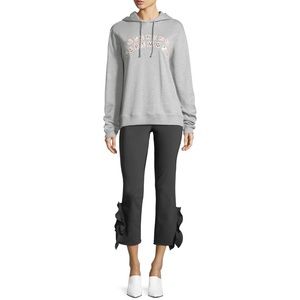 Opening Ceremony Gray Knit Flounced Split Hem Cropped Pants Size Small